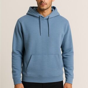 NN07 No Nationality Blue Pullover Hoodie Size M | Premium Minimalist Style